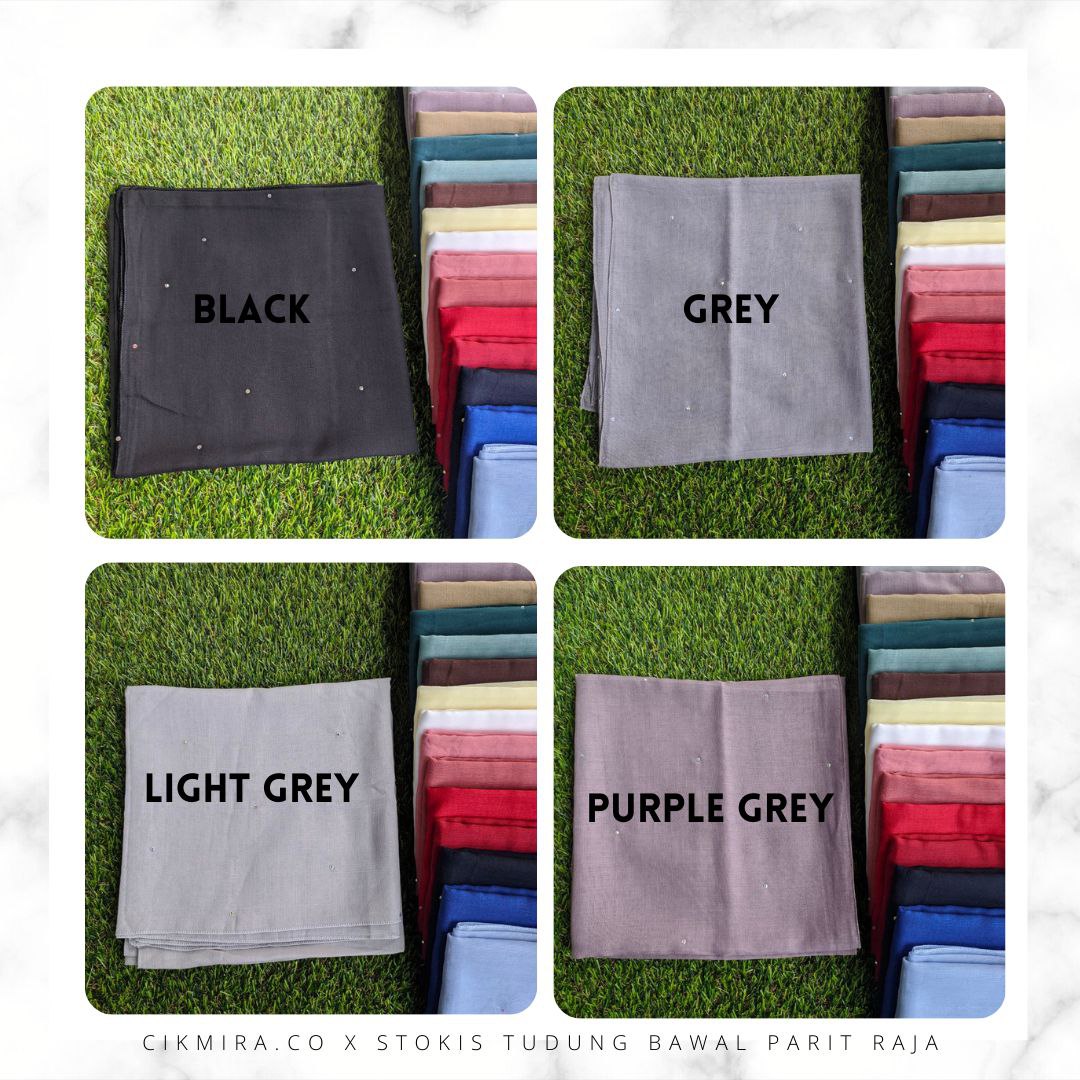 READY STOCK Tudung Bawal Manik Tabur Hitam Putih Bawal Cotton Voile Bawal Mak Datin Bawal Vshape Scarf Scarves