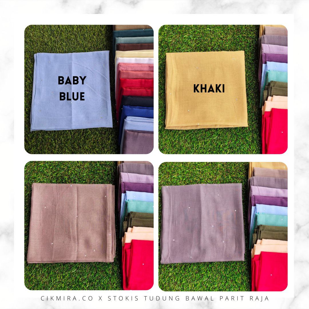 READY STOCK Tudung Bawal Manik Tabur Hitam Putih Bawal Cotton Voile Bawal Mak Datin Bawal Vshape Scarf Scarves