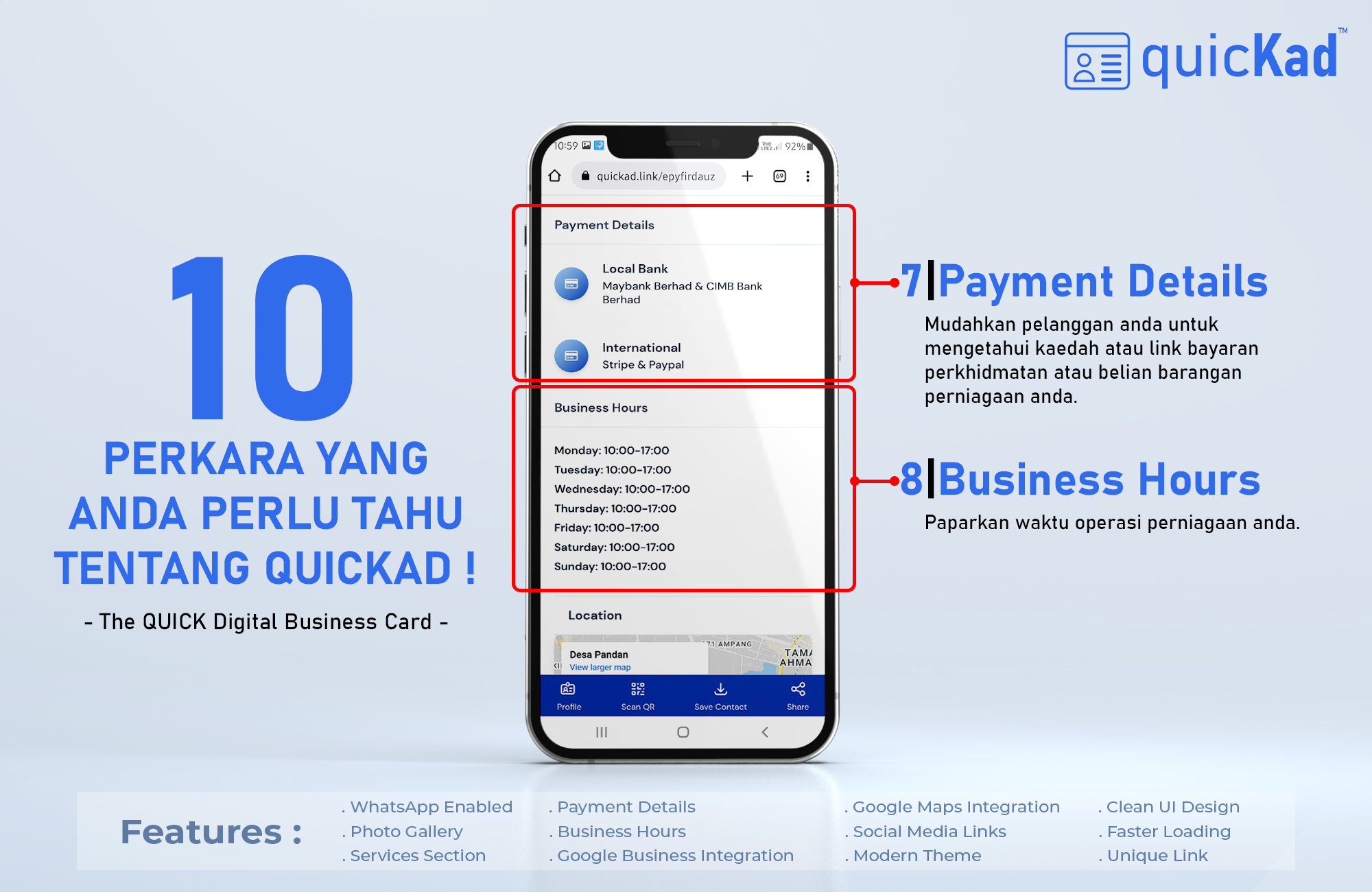 quicKad | The QUICK Digital Business Card & WhatsApp Store