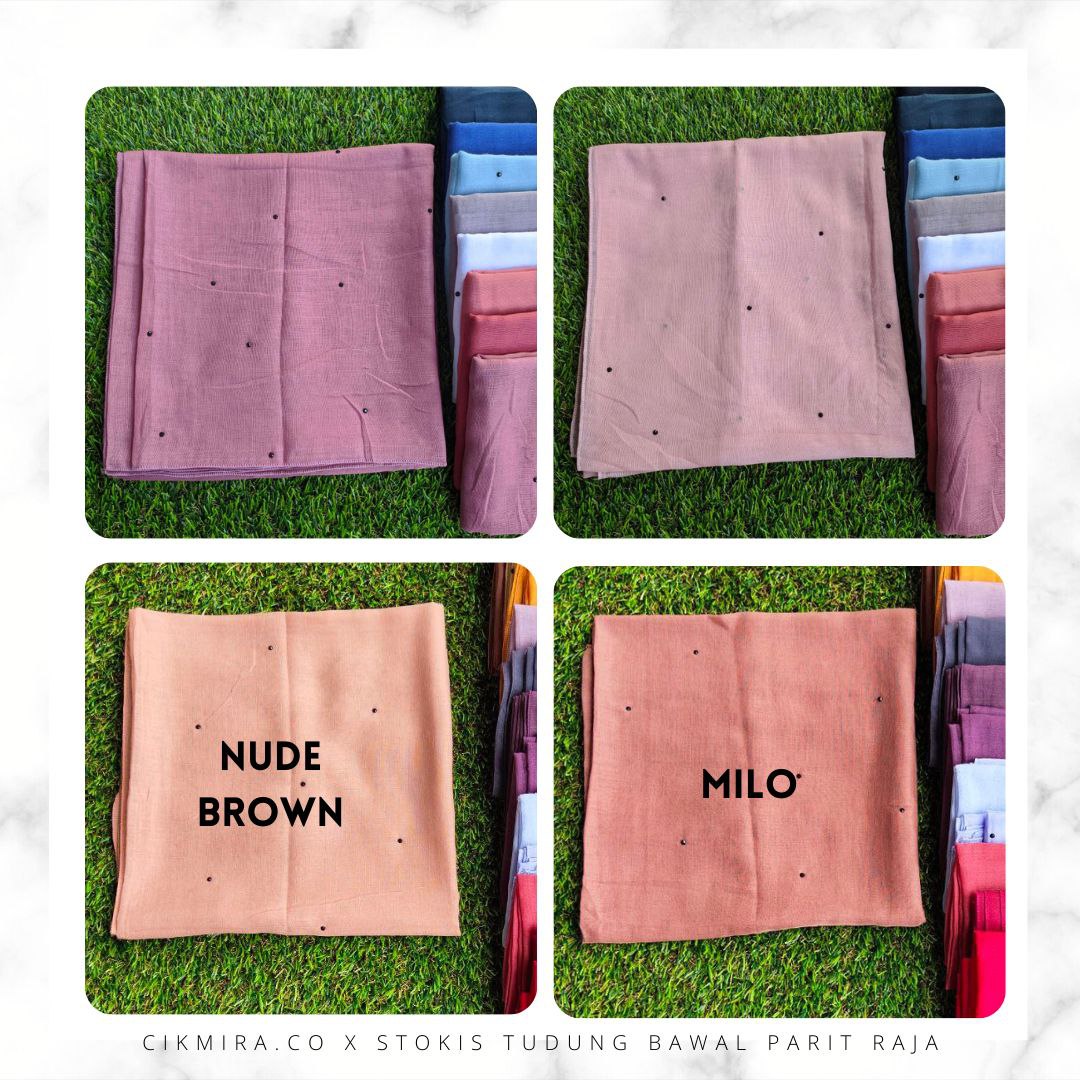 [ Ready Stock ] Tudung Bawal Manik Tabur Hitam Putih Bawal Cotton Voile Bawal Mak Datin Bawal Vshape Scarf Scarves