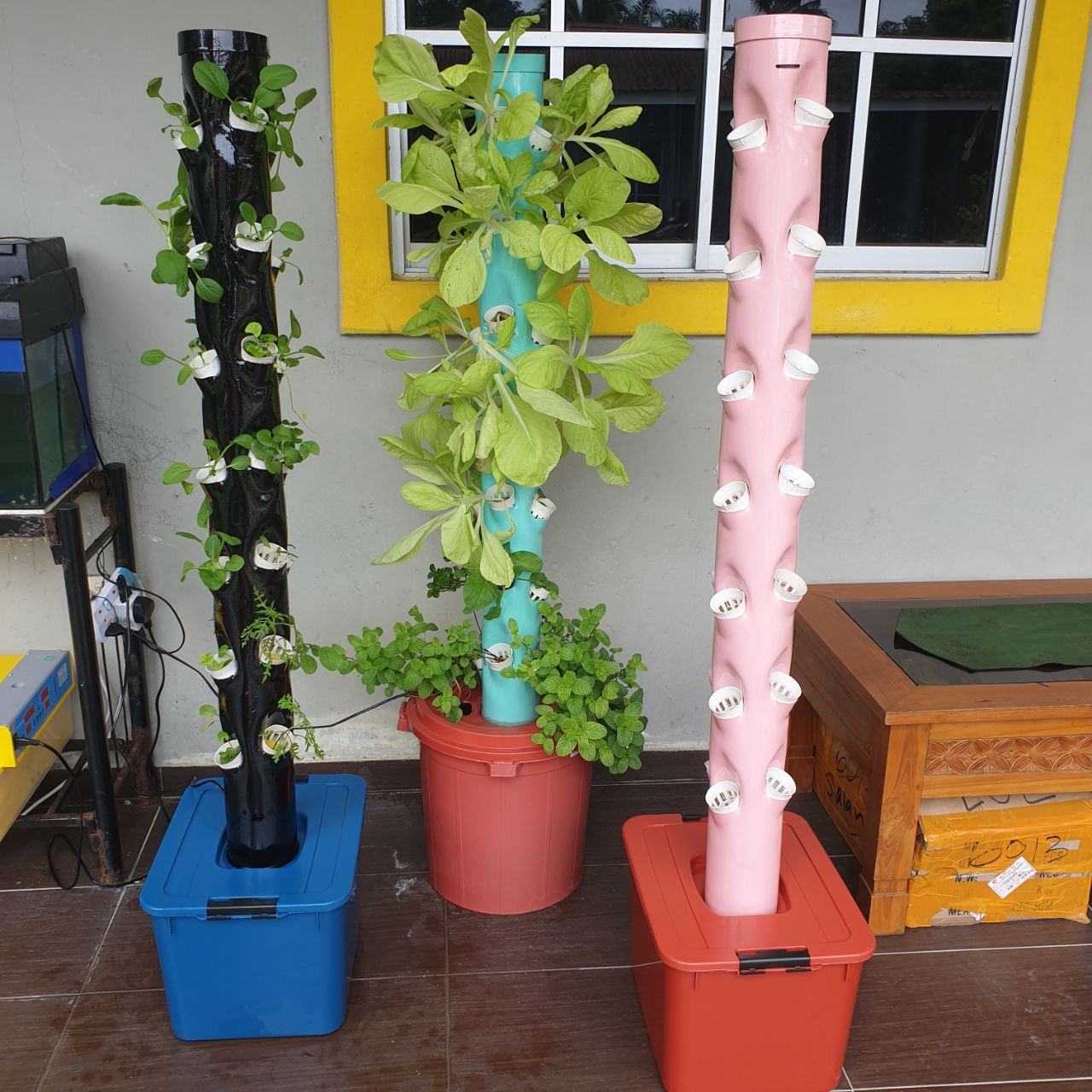 Sistem Hidroponik Vertical Tower Set For Beginner Tanaman Tanpa Tanah NFT DFT Hydroponics System