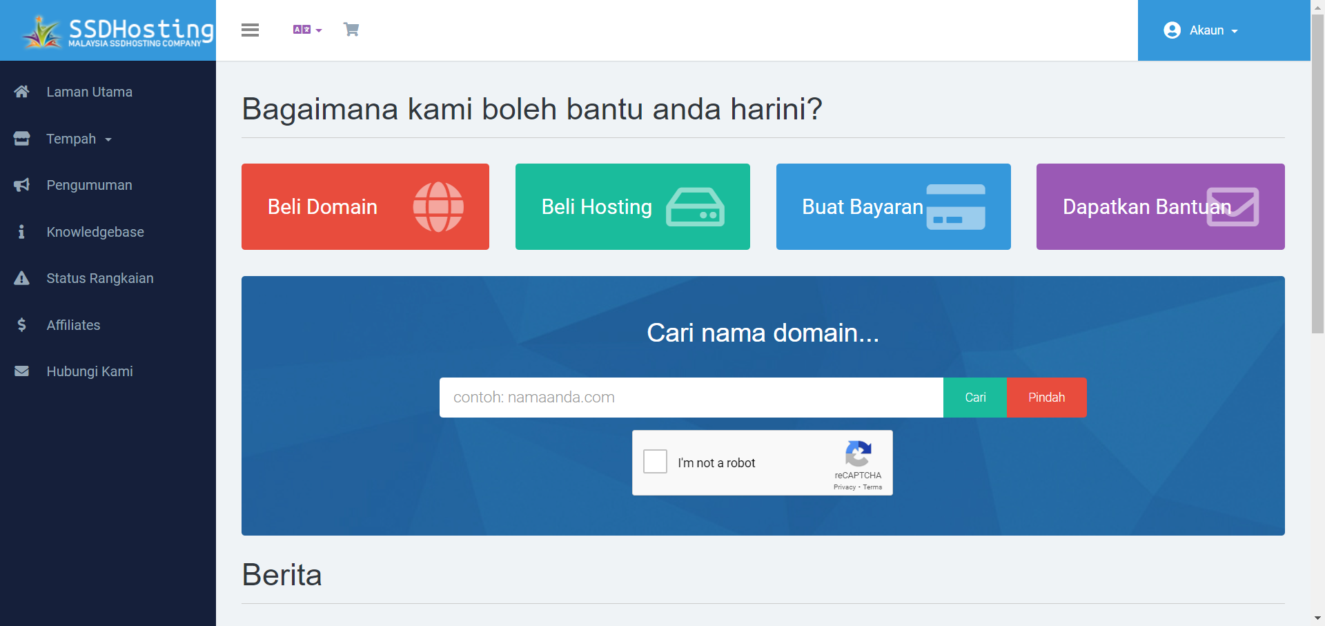 Pendaftaran Nama Domain & Servis Web Hosting